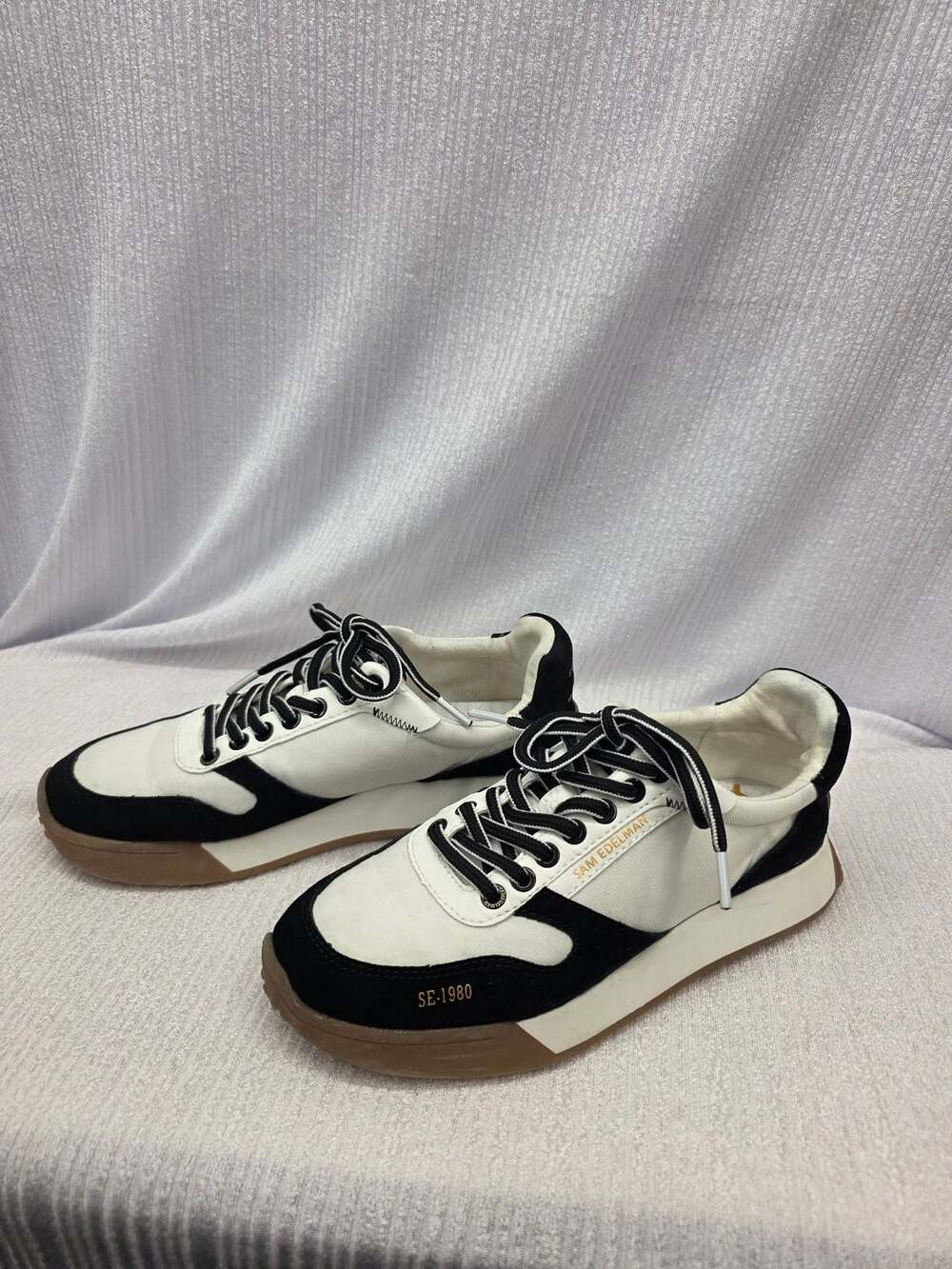 Sam Edelman Layla Sneaker Size 9M Black White Chunky Sole